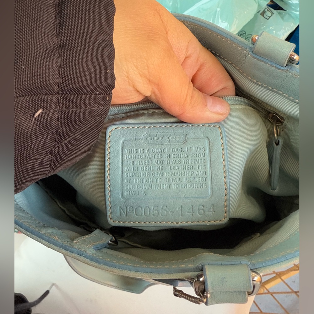 SOLD Coach Vintage Lunch Brown and Blue Signature Tote Bag - Picture 7 of 7